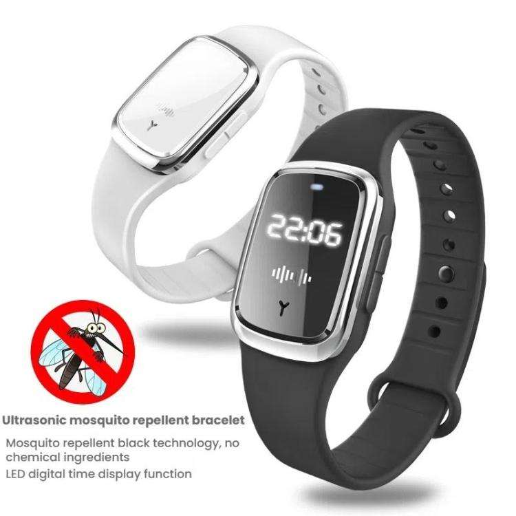 Ultrasonic Mosquito Repellent Watch Outdoor Mosquito Repellent Bracelet(White)