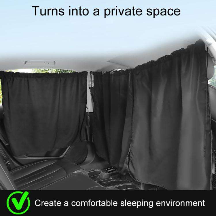 5pcs / Set Car Rear Side Blackout Sunshade Curtains Automobile Privacy Sunshade(Black)