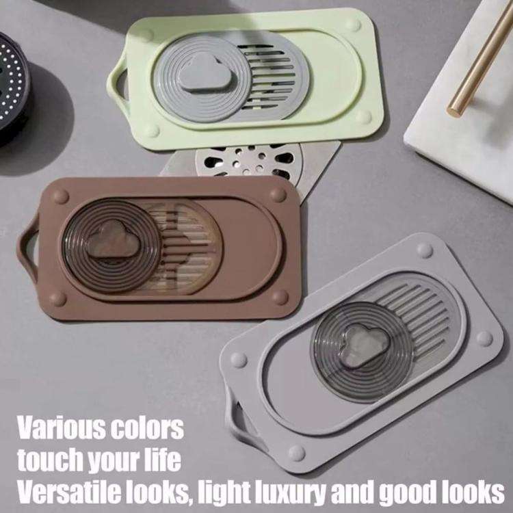 Sliding Floor Drain Cover Bathroom Kitchen Sink Strainer Filter(Coffee)