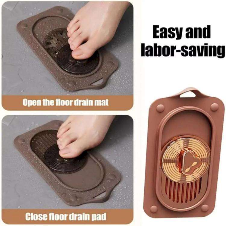 Sliding Floor Drain Cover Bathroom Kitchen Sink Strainer Filter(Gray)