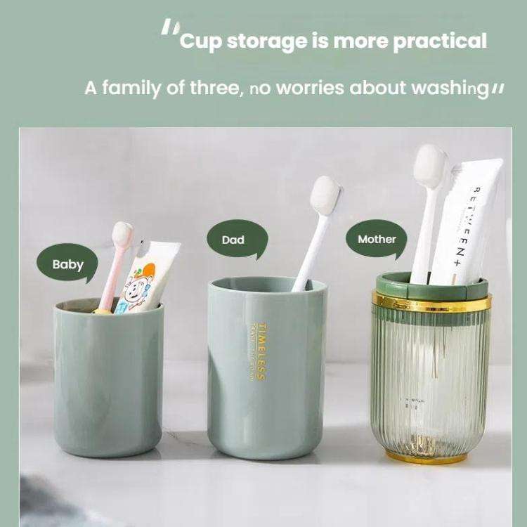 Transparent Toothbrush Travel Container Toothpaste Storage Cup Box Organizer 3-in-1 Green