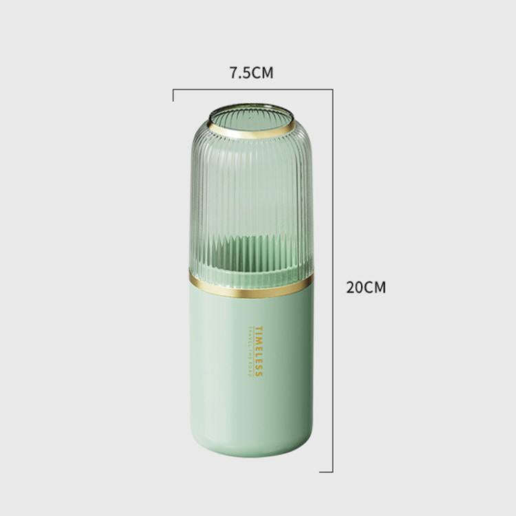 Transparent Toothbrush Travel Container Toothpaste Storage Cup Box Organizer 3-in-1 Green