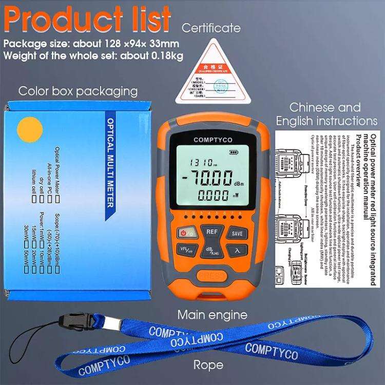 4 In 1 Mini Optical Power Meter Red Light Integrated Machine Portable Power Test Equipment, Model...