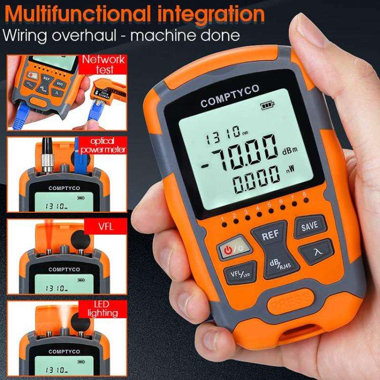4 In 1 Mini Optical Power Meter Red Light Integrated Machine Portable Power Test Equipment, Model...