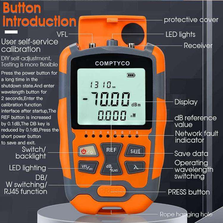 4 In 1 Mini Optical Power Meter Red Light Integrated Machine Portable Power Test Equipment, Model...
