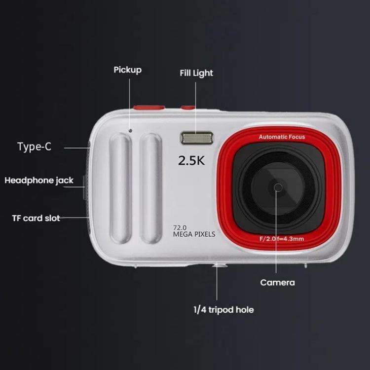 72 MP HD Digital Camera 2.4 Inch MP3 Listening Photo Video 16x Zoom DV(Rose Red)