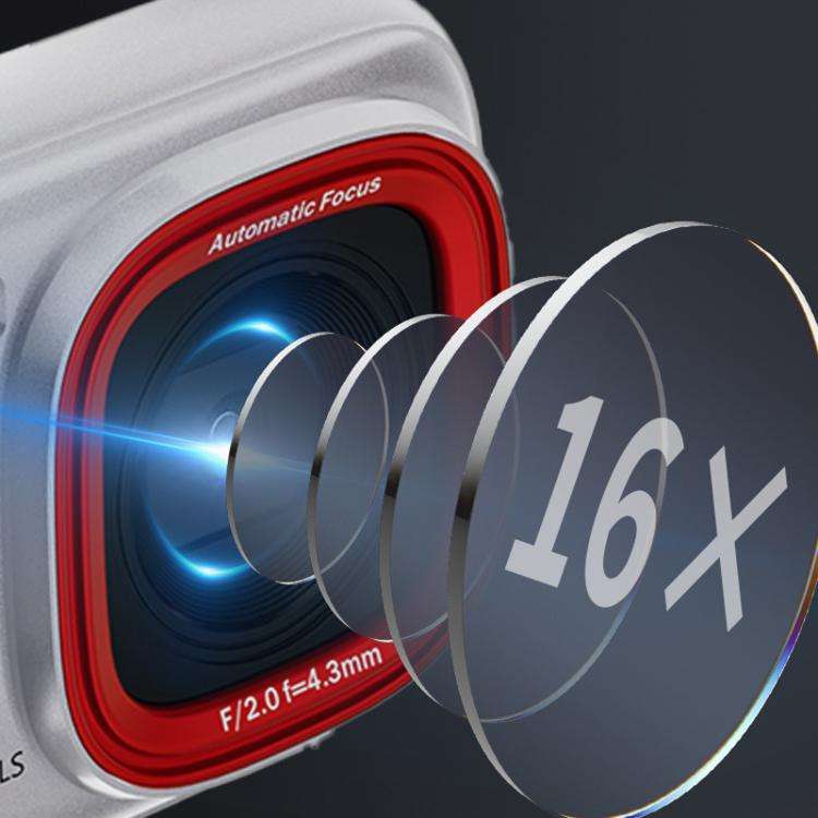 72 MP HD Digital Camera 2.4 Inch MP3 Listening Photo Video 16x Zoom DV(Rose Red)