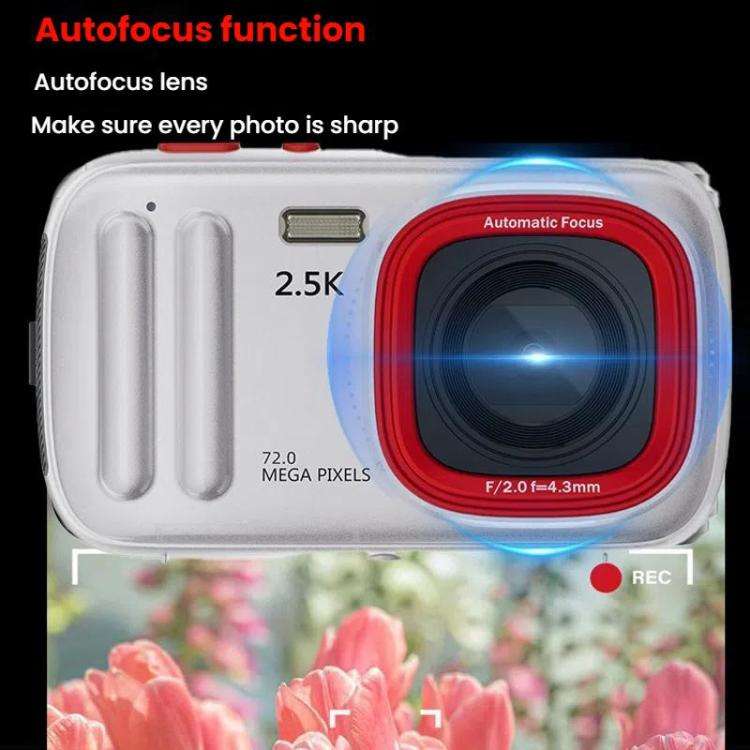 72 MP HD Digital Camera 2.4 Inch MP3 Listening Photo Video 16x Zoom DV(Rose Red)