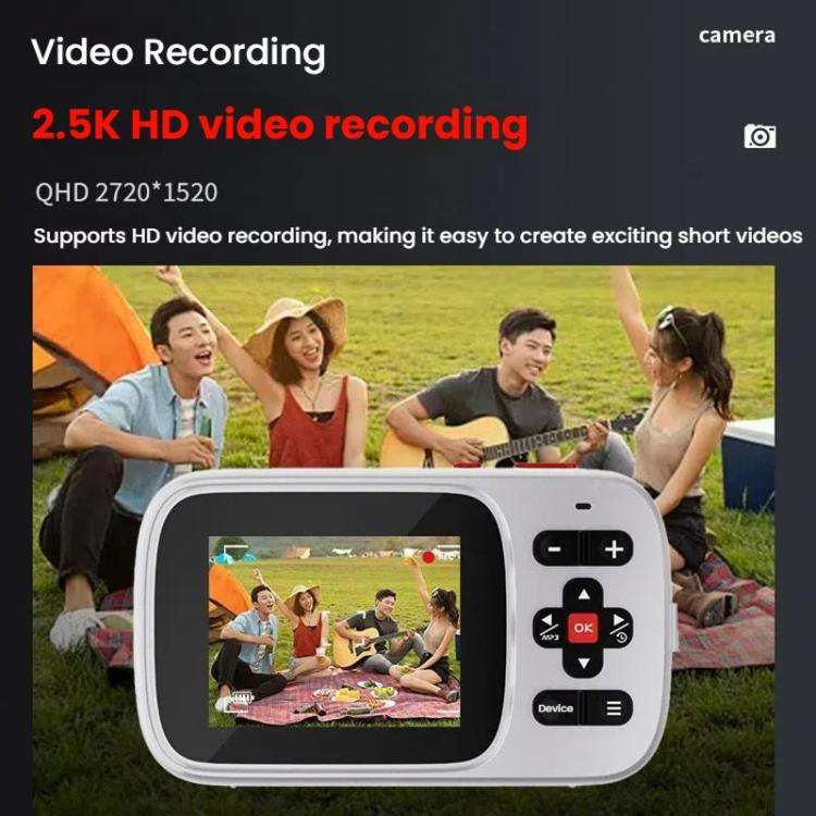 72 MP HD Digital Camera 2.4 Inch MP3 Listening Photo Video 16x Zoom DV(Rose Red)