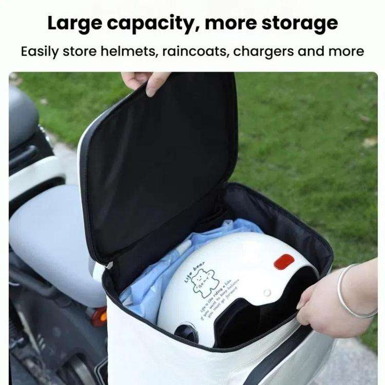 Electrical Motorcycle Waterproof Rear Backrest Hanging Bag Large Capacity Helmet Storage Bag(Black)