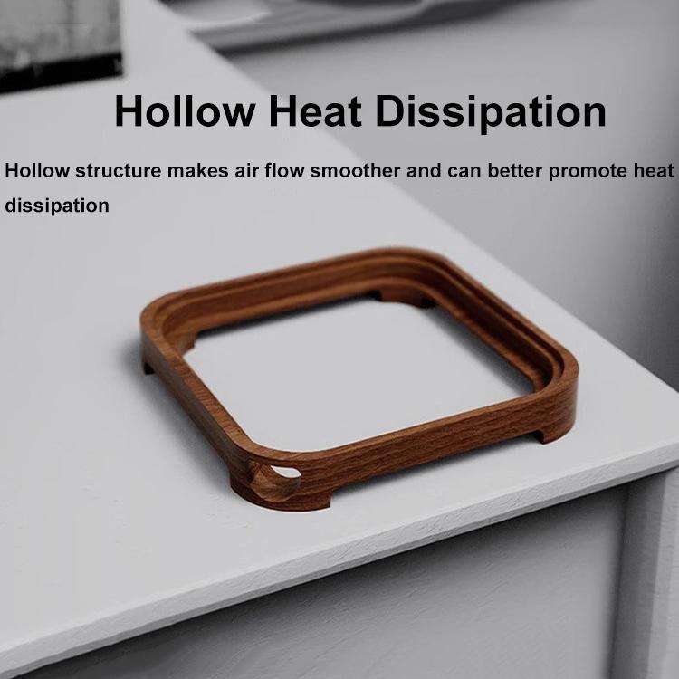 For MAC Mini M4 Wooden Desktop Host Bracket Base Heat Dissipation Rack, Spec: Walnut
