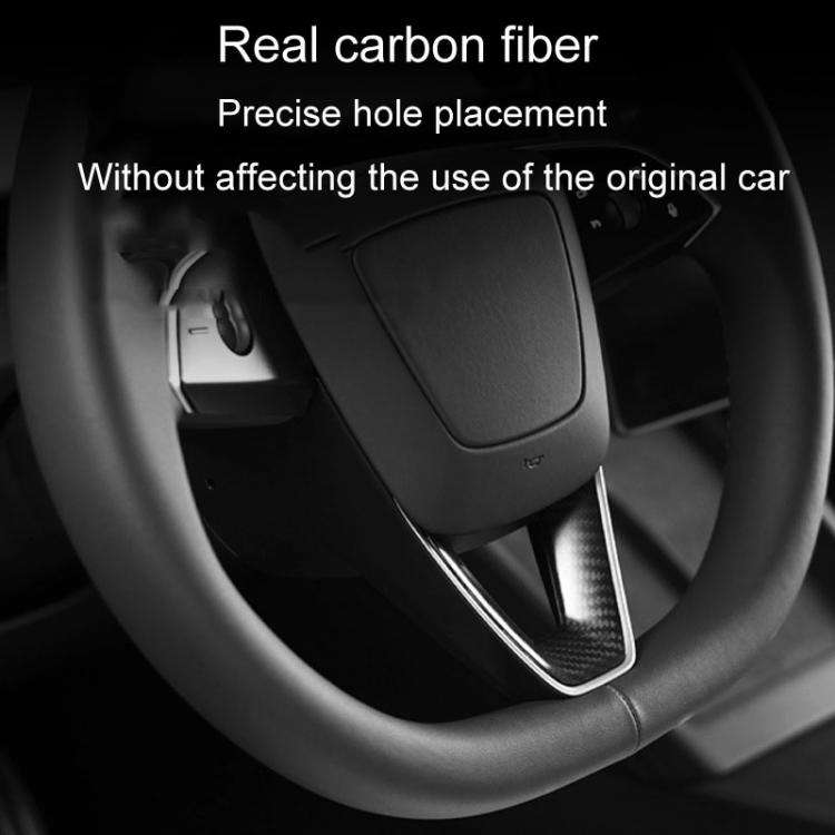 For Tesla Model 3 Car Modification Interior Carbon Fiber Steering Wheel Patch, Style: Matte