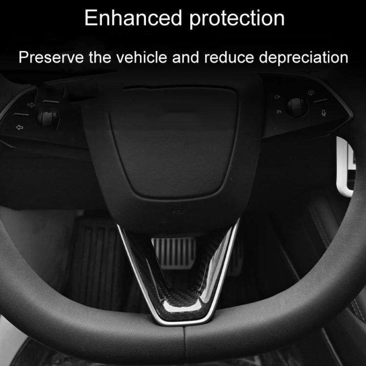 For Tesla Model 3 Car Modification Interior Carbon Fiber Steering Wheel Patch, Style: Matte