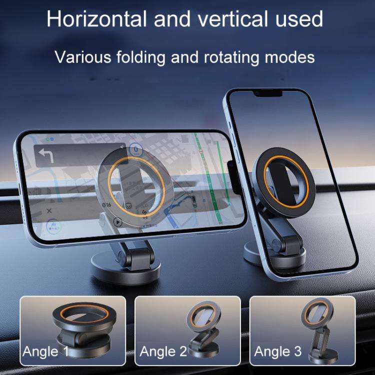 JK-319 Universal Foldable Car Cell Phone Holder Car Dashboard Rotating Magnetic Navigation Mount(...