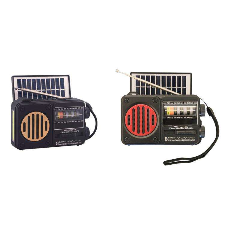 322BTS Solar Multi-band Antenna FM Radio Portable Flashlight Bluetooth Speaker(Random Color Deliv...