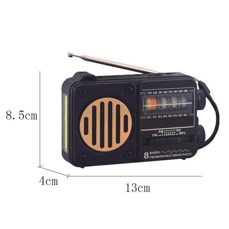 322BTS Solar Multi-band Antenna FM Radio Portable Flashlight Bluetooth Speaker(Random Color Deliv...