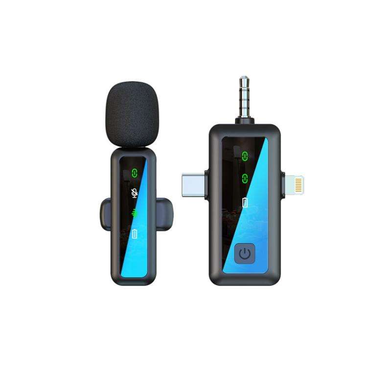 H65 3 In 1 Lavalier Wireless Microphone Outdoor Broadcast Noise Canceling Sports Camera Microphon...