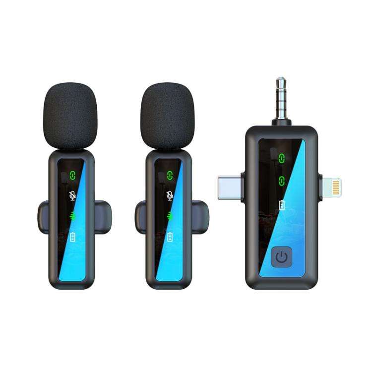 H65 3 In 1 Lavalier Wireless Microphone Outdoor Broadcast Noise Canceling Sports Camera Microphon...