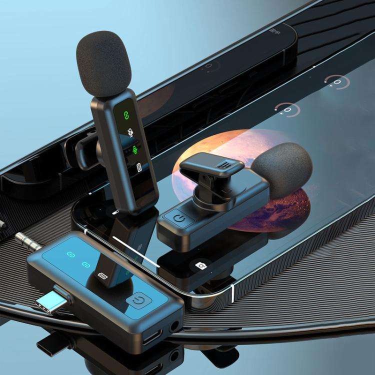 H65 3 In 1 Lavalier Wireless Microphone Outdoor Broadcast Noise Canceling Sports Camera Microphon...