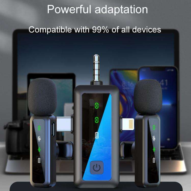 H65 3 In 1 Lavalier Wireless Microphone Outdoor Broadcast Noise Canceling Sports Camera Microphon...