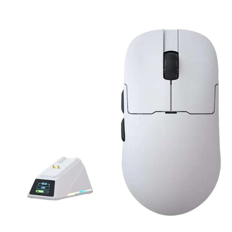 Ajazz AJ159 APEX Gaming Mouse PAW3395 Wireless Tri-Mode Lightweight With Charging Dock Mouse(White)