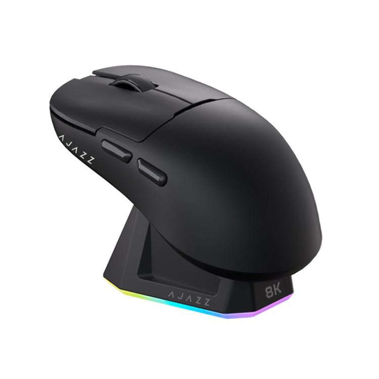 Ajazz AJ159 APEX Gaming Mouse PAW3395 Wireless Tri-Mode Lightweight With Charging Dock Mouse(Black)