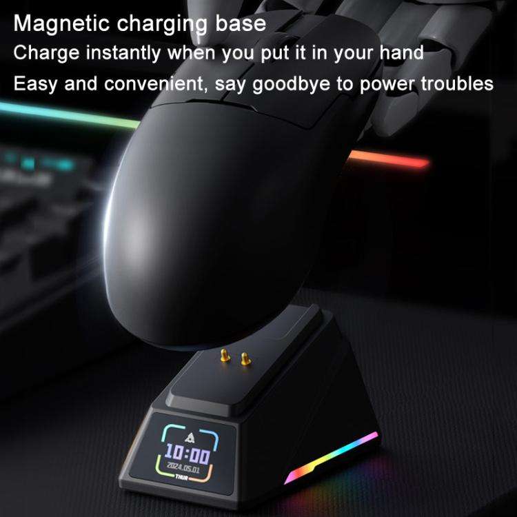Ajazz AJ159 APEX Gaming Mouse PAW3395 Wireless Tri-Mode Lightweight With Charging Dock Mouse(Black)