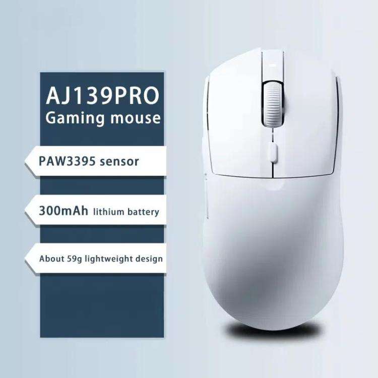 Ajazz AJ139 Pro Gaming Mouse Lightweight PAW3395 Wireless 2.4G + Wired Dual Mode Computer Mouse(B...