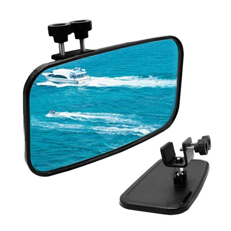 Universal Offshore Yacht Square Center Mirror Rearview Mirror Reflector(Black)