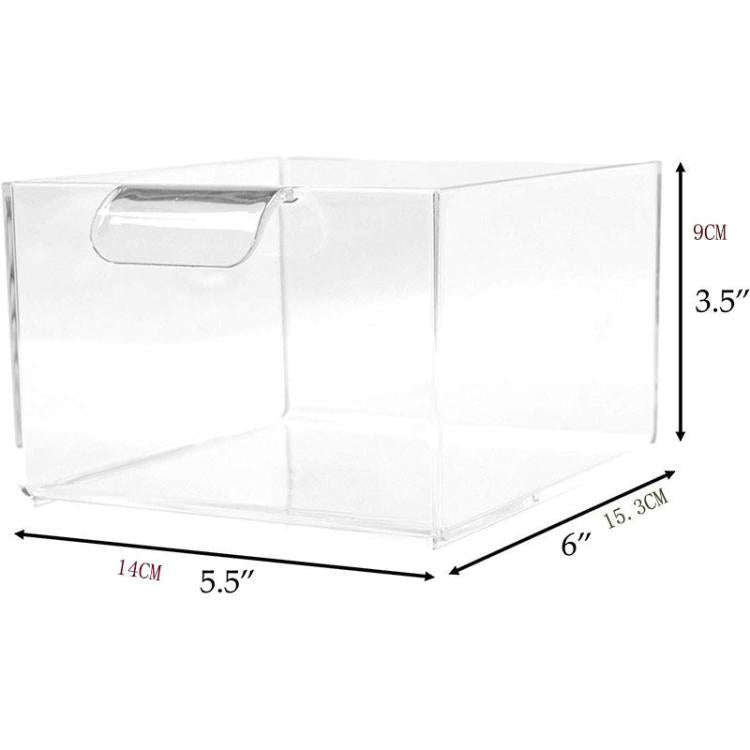 2pcs /Pack Stackable Makeup Drawer Organizer Acrylic Cosmetic Storage Box(Transparent)