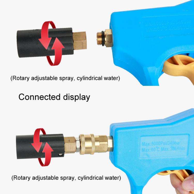 Universal High Pressure Spray Adjustable Nozzle Washer Cleaning Parts, Connector: Inner Wire M1/4