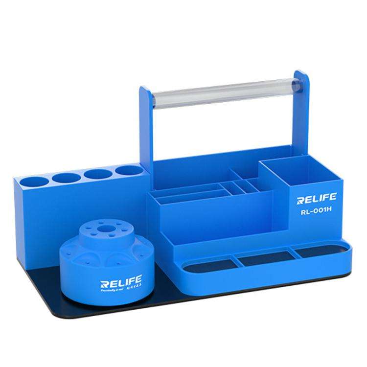 RELIFE RL-001H Rotary Organizer Cell Phone Repair Tool Parts Screwdriver Storage Rack(Blue)