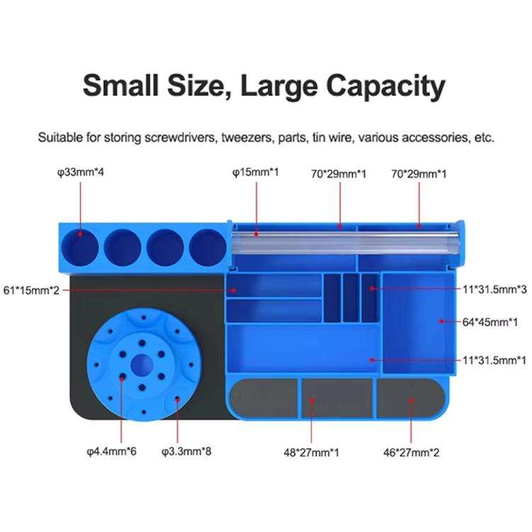 RELIFE RL-001H Rotary Organizer Cell Phone Repair Tool Parts Screwdriver Storage Rack(Gray)