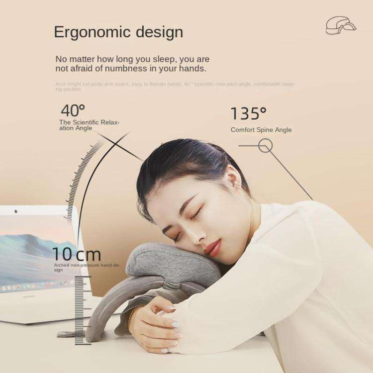 Office Folding Nap Pillow Portable Desk Sleeping Pillow, Color: L Latex Dark Gray