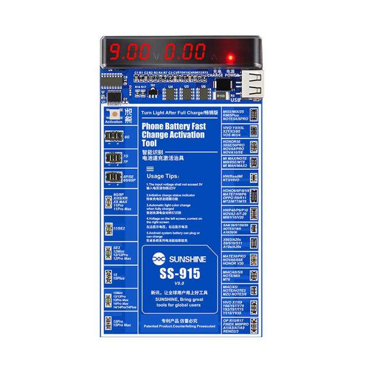 SUNSHINE SS-915 For iPhone Android Mobile Phone Repair Battery Charging Activation Board V9 Batte...