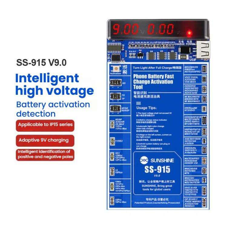 SUNSHINE SS-915 For iPhone Android Mobile Phone Repair Battery Charging Activation Board V9 Batte...