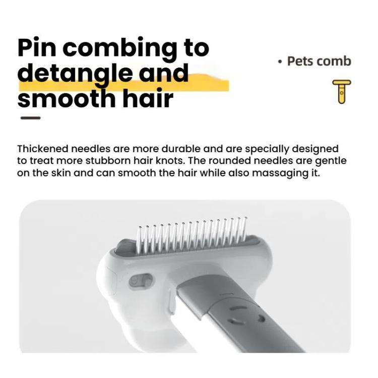 3-in-1 Pet Grooming Comb Sticky Roller for Cats and Dogs, Removes Loose Hair, Detangles, Spec: La...