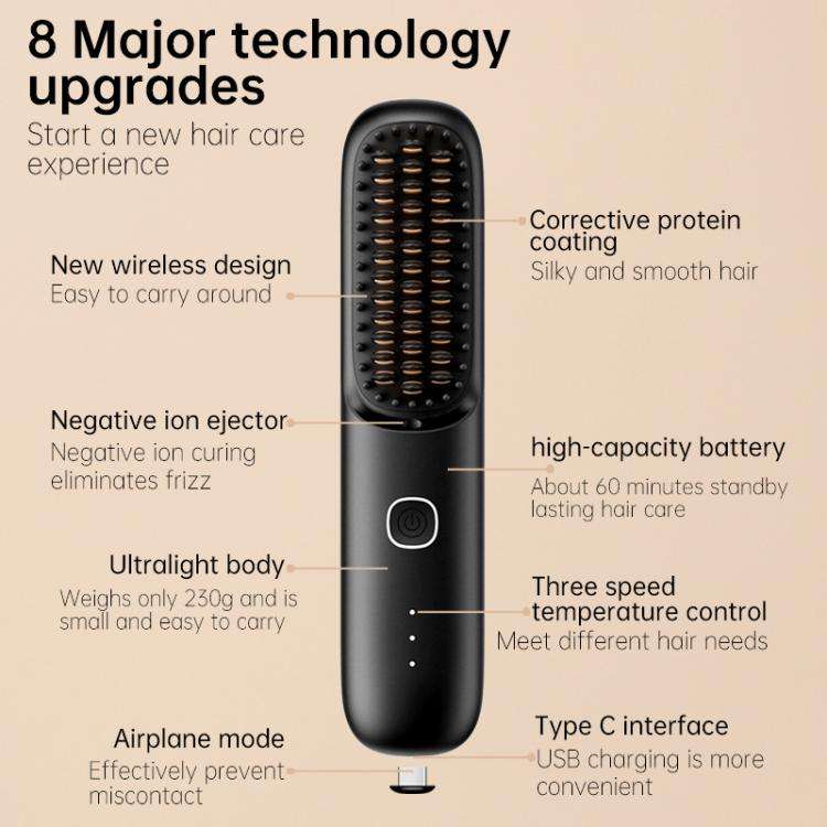 Negative Ion Hair Care Wireless Hair Straightener Portable Straight and Curly Hair Straightener(I...