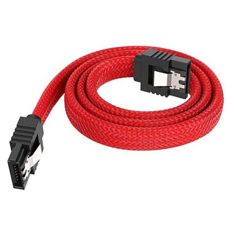 0.5m SATA3.0 With Aluminum Foil Shield Braided Cable Body Computer Hard Drive Power Cable(Red)