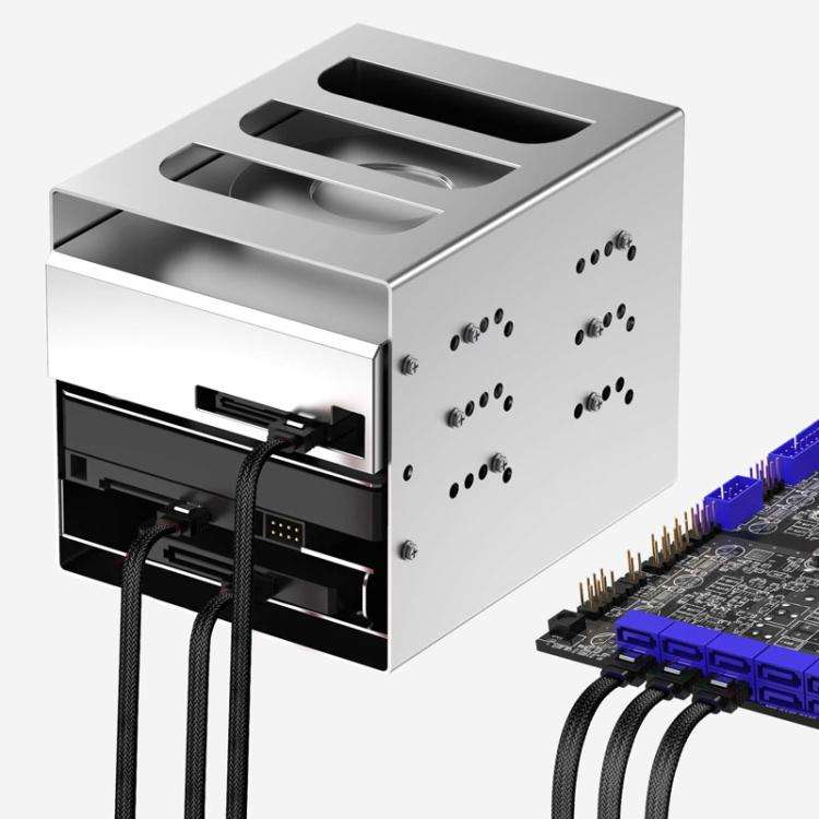 0.5m SATA3.0 With Aluminum Foil Shield Braided Cable Body Computer Hard Drive Power Cable(Black)
