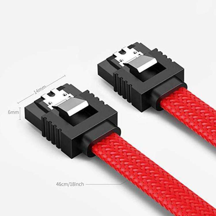 0.5m SATA3.0 With Aluminum Foil Shield Braided Cable Body Computer Hard Drive Power Cable(Red)
