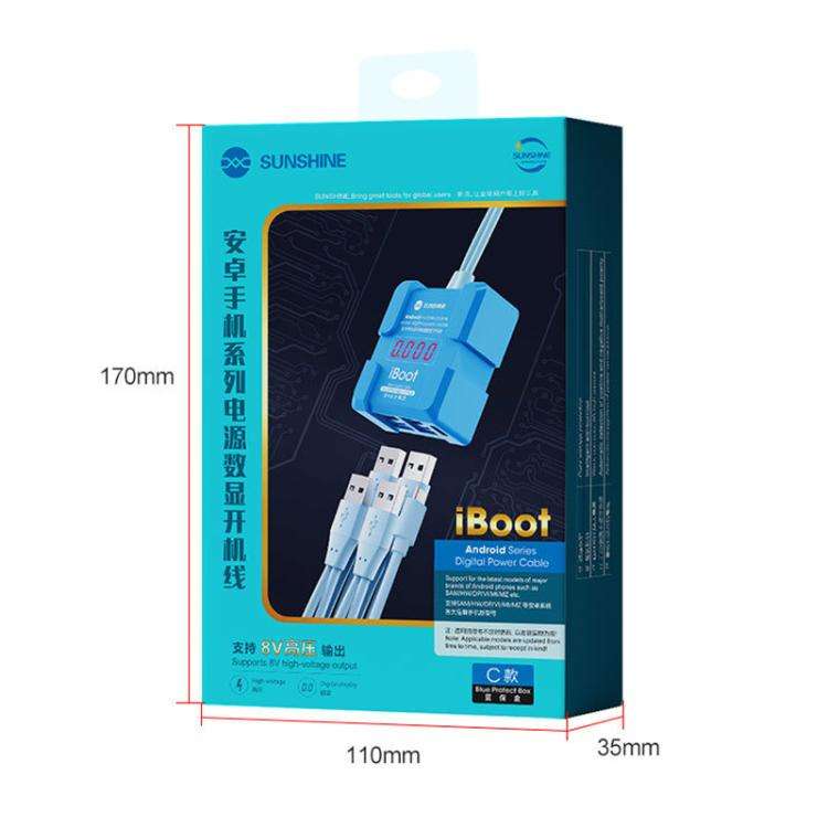 SUNSHINE iBoot C For Android 8V High Voltage Power Supply Test Boot Line Cell Phone Repair Tool B...
