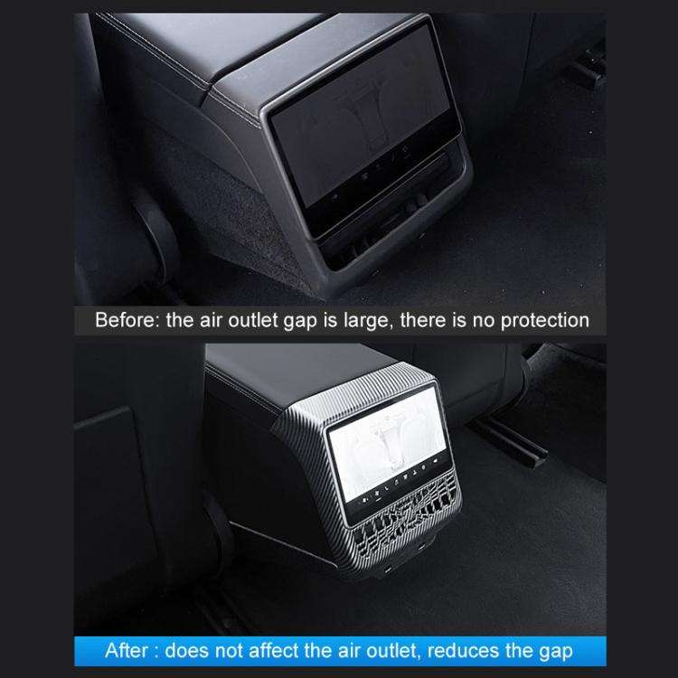 For Tesla New Model 3 / Y Car Rear Air Conditioning Vent Protection Frame, Style: Matte Carbon Pa...
