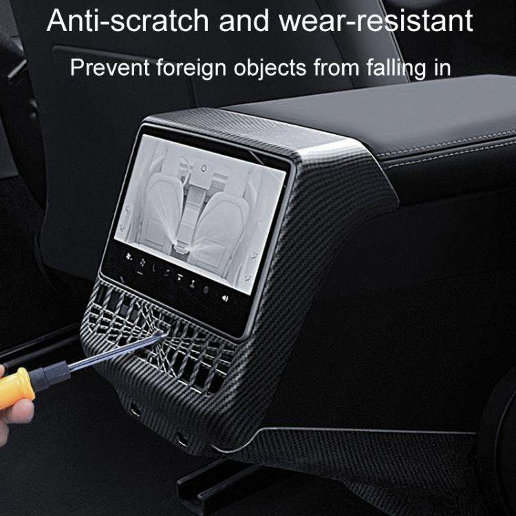 For Tesla New Model 3 / Y Car Rear Air Conditioning Vent Protection Frame, Style: Matte Carbon Pa...