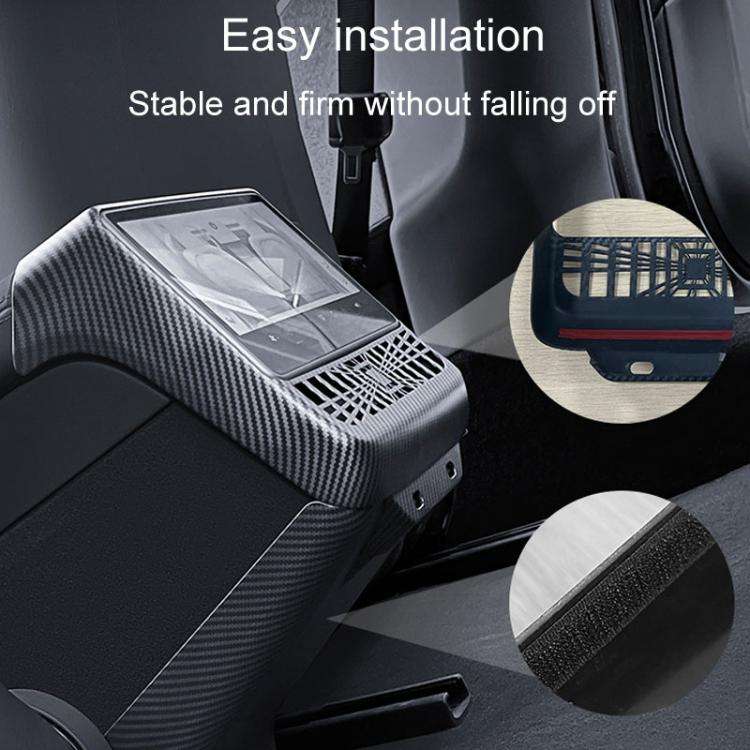 For Tesla New Model 3 / Y Car Rear Air Conditioning Vent Protection Frame, Style: Glossy Carbon P...
