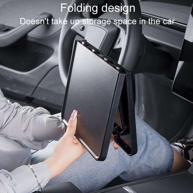 For Tesla Model Y / 3 Car Front Center Control Plate Folding Tray Table(Black)