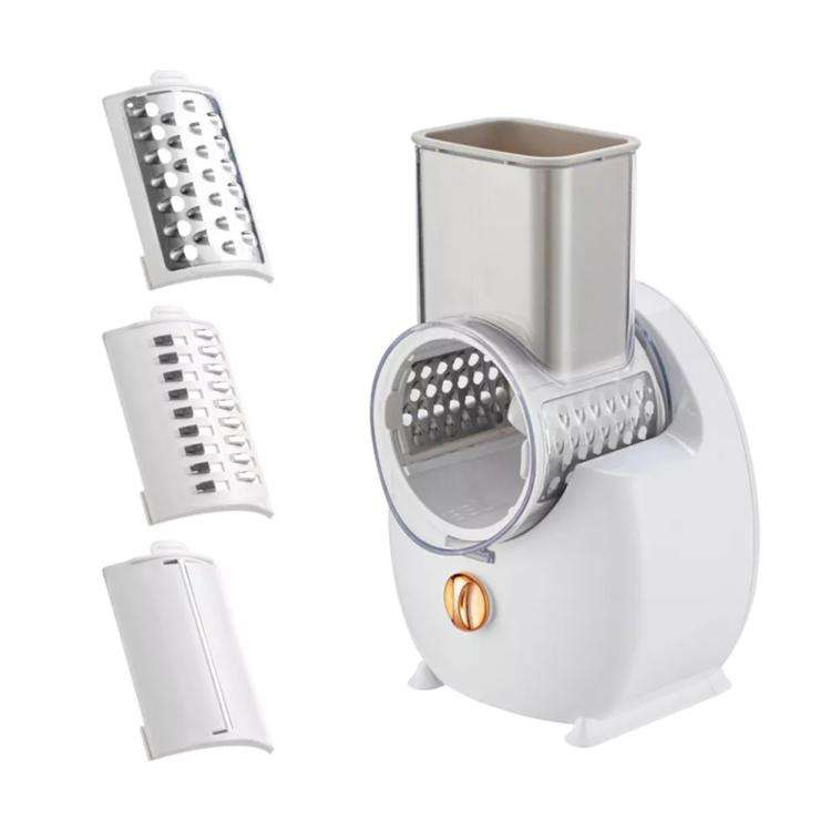 CY-661 3-in-1 Kitchen Multifunctional Roller Electric Vegetable Cutter, Spec: White US Plug
