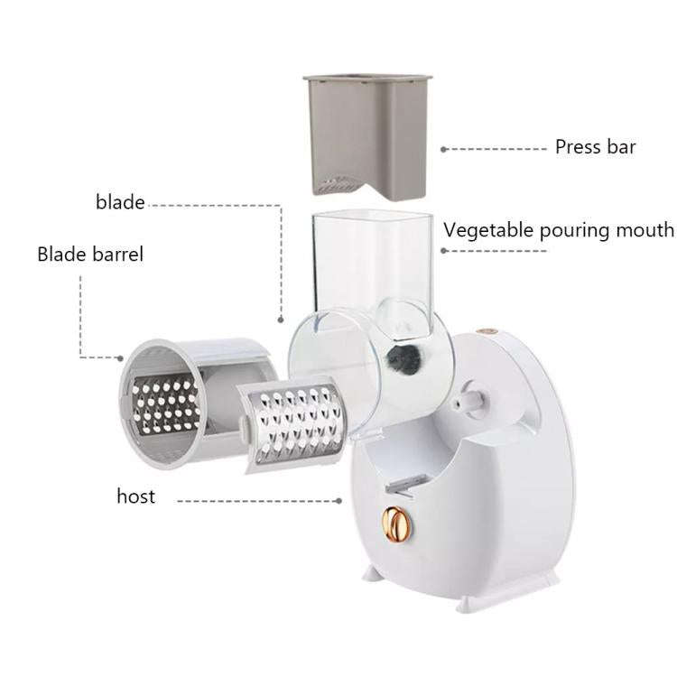 CY-661 3-in-1 Kitchen Multifunctional Roller Electric Vegetable Cutter, Spec: Green EU Plug