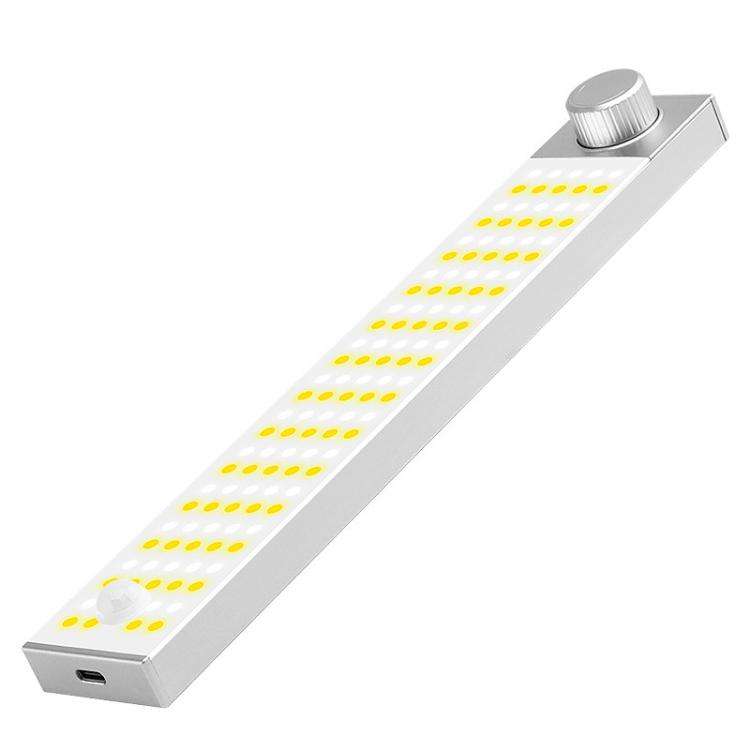 LED Cabinet Light Magnetic Motion Sensor Rechargeable Lamp 128 LEDs 3-color Temperature XN01