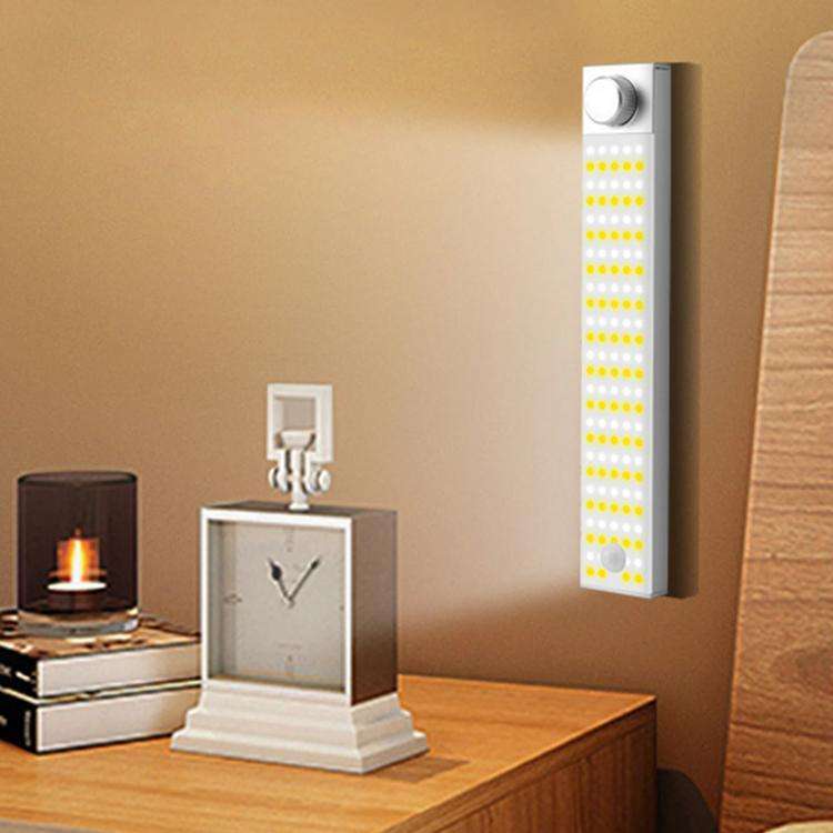 LED Cabinet Light Magnetic Motion Sensor Rechargeable Lamp 128 LEDs 3-color Temperature XN01